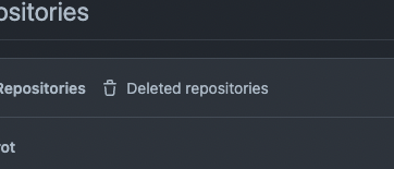 Deleted Repositories Button